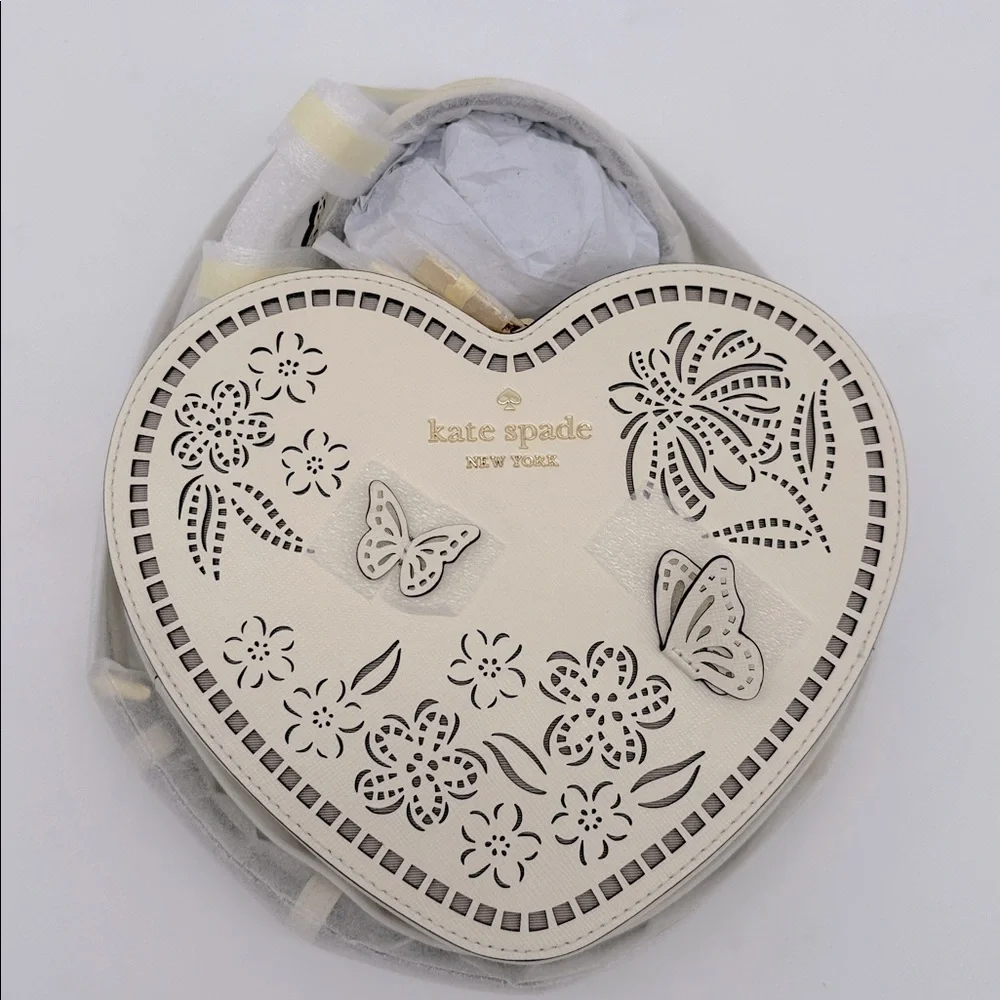 Kate Spade Love Shack Perforated Heart Crossbody Meringue
